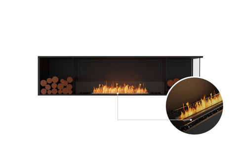 Ecosmart Fire Flex 86RC.BX2 Right Corner Fireplace Insert - Black Finish / Black Burner - ESF.FX.86RC.BX2.B